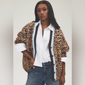 KBB by KAHLANA Women's 'The Slouchy Cardigan' in Tan Leopard Print, Sz 3X, NWT